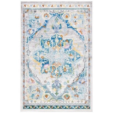 Safavieh 4 x 6 ft. Aria Bohemian Rectangle Power Loomed Rug Gray & Blue ARA129F-4
